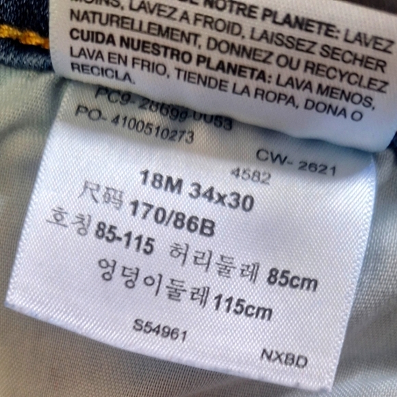 Denizen From Levi's Mid Rise Slim Blue Women's Denim Pants Size 34x30 - Picture 8 of 8